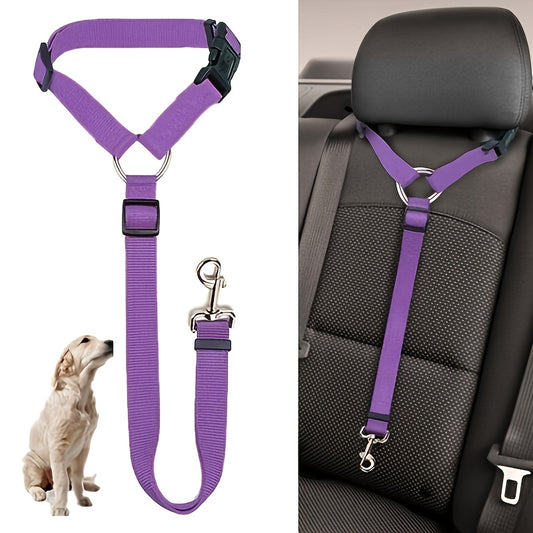 Pet Safety Harness - Car Seat Belt Lead Leash Safe Travel, Easy Installation, an