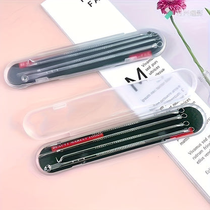 4pcs/set Acne Blackhead Needle Black Spot Pimple Blemish Remover Skin Care Women Beauty Acne Care Pore Cleanser Needle Hook