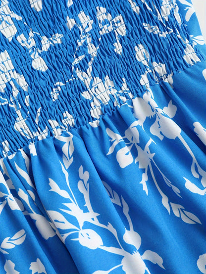 Y2K Women's Floral Print Off-Shoulder A-Line Dress - Lightweight Summer Machine Washable Elegant Party & Casual Outfit, Fitted Silhouette