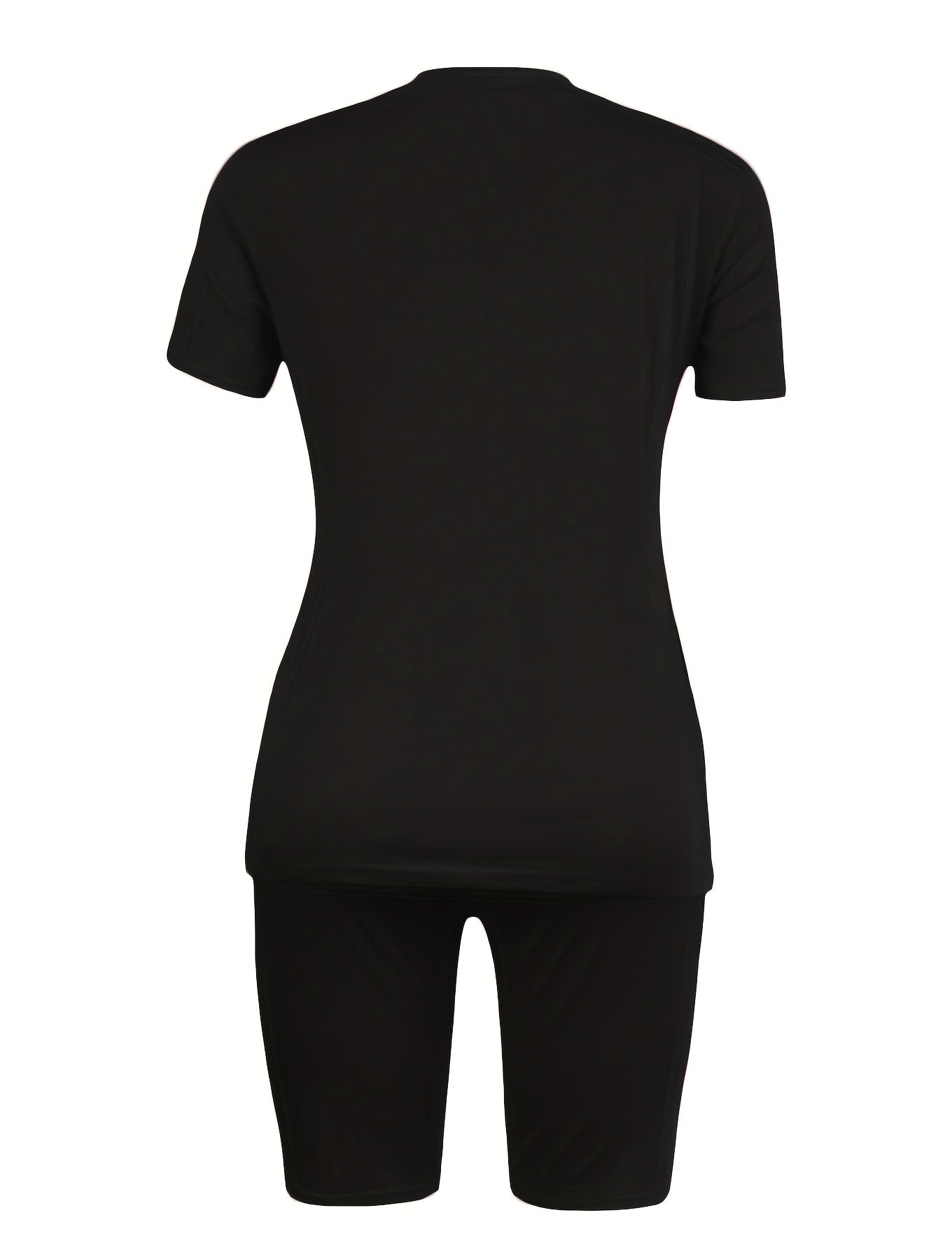 23 Number Print Two-Piece Outfit - Casual Short Sleeve T-Shirt & Biker Shorts Set - Comfortable, Relaxed Fit, Soft Fabric, Summer Essentials for Women