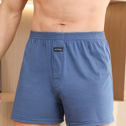 Premium Cotton Men's Plaid Boxers - High-Waist, Button Detail, Comfort Stretch, Easy Care, Casual & Stylish