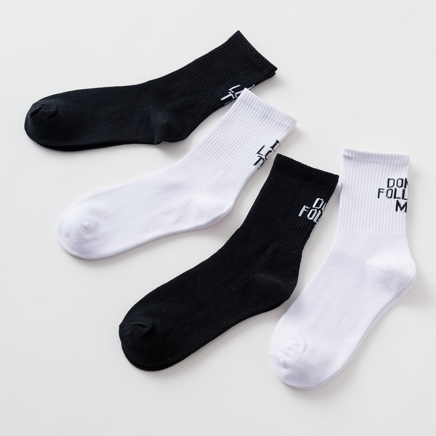 1/3/5 Pairs Autumn Winter Men Funny Humor Word Printed Socks Creative Hip Hop Street Skateboard Unisex Crew Happy Sock