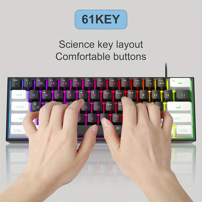 MageGee Mini 60% Gaming/Office Keyboard, Keycap Type Wired RGB Backlit Compact Computer Keyboard for Windows/Mac/Laptop