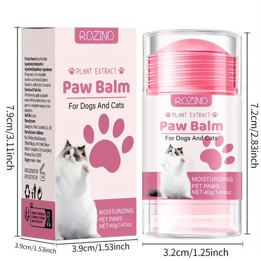 ROZINO Cat Paw Balm - 40g Natural Moisturizing & Repairing Pet Foot Care Stick, Portable, Non-Greasy Formula with Fresh Scent