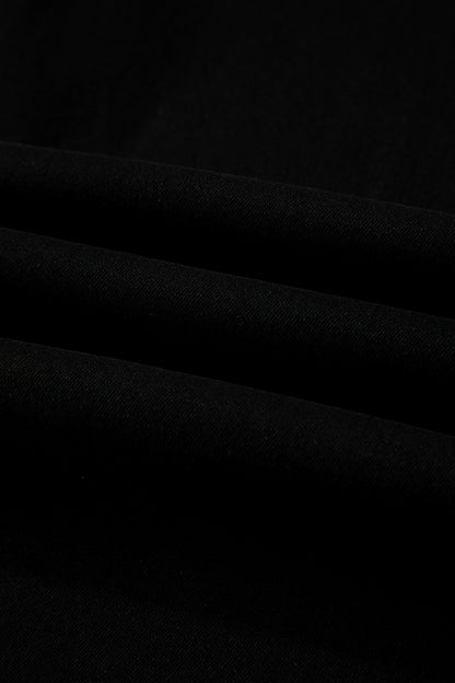 Black 2-Button High Waist Flared Bottom Jeans