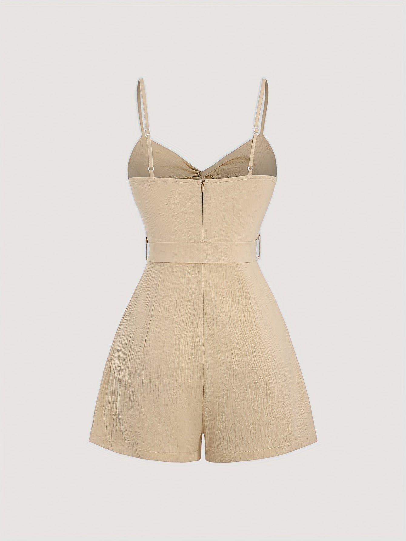 Elegant Bowknot Romper with Tie Waist - Chic Solid Color, V-Neck, Sleeveless Jumpsuit for Women - Perfect for Vacation, Parties & Casual Outfits, Vacation Dress | Bowknot Design | Twist Detail, Bowknot Jumpsuit