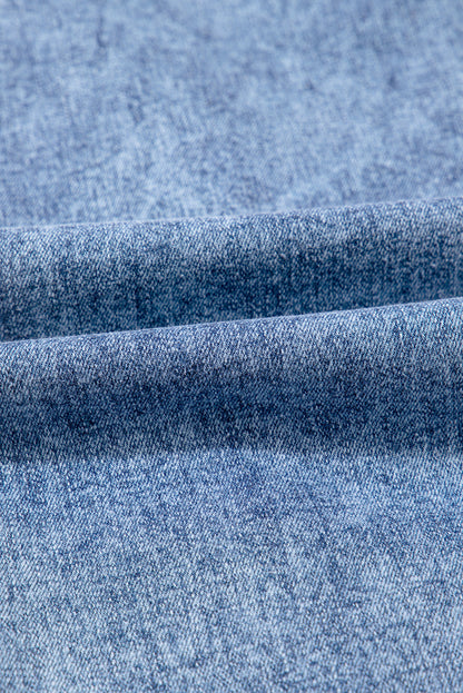 Ashleigh Blue Mineral Wash Bottom Cuff Distressed Wide Leg Jeans