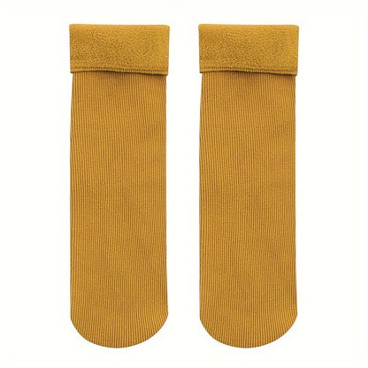 4 Pairs of Ultra-Soft Thermal Snow Socks - Warm and Cozy Fleece Lined Winter Floor Socks for Women - Soft, Breathable, and Comfortable Stockings & Hosiery for Cold Weather