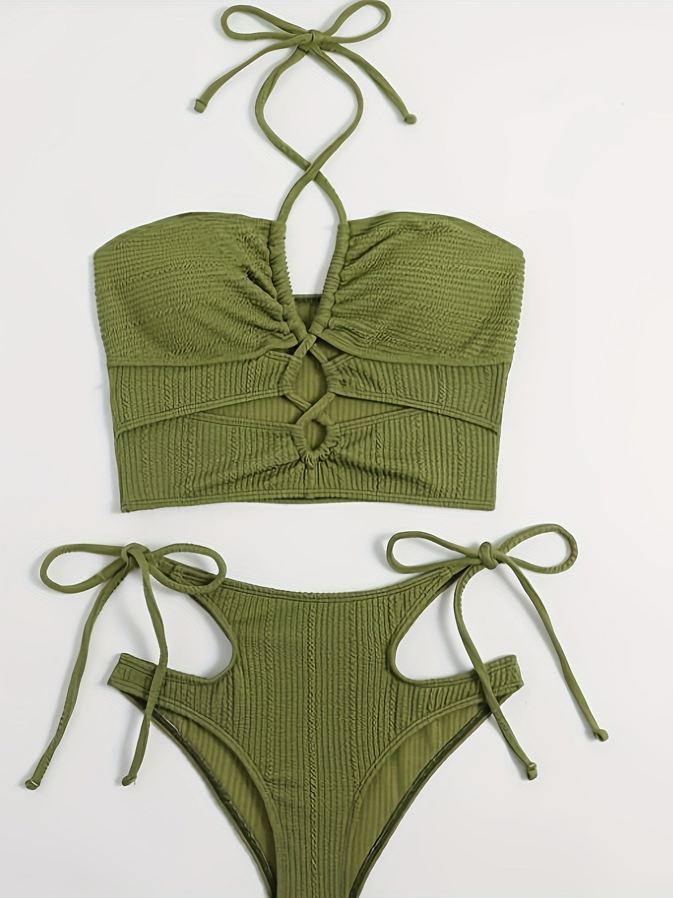 [New High Waist Bikini] 2023 European and American High Waist Split Bikini Women's Swimwear New Women's Vacation Swimwear