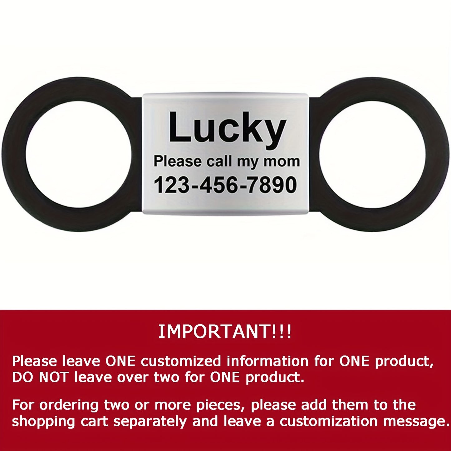 [Fast Arrival] Personalized Pet ID Tag - Durable, Noise-Free, Stylish Slide-On Tag with Engraved Pet's Name, Perfect for Dogs and Cats - Easy to Read, Long-Lasting, and Attractive Design