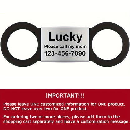 [Fast Arrival] Personalized Pet ID Tag - Durable, Noise-Free, Stylish Slide-On Tag with Engraved Pet's Name, Perfect for Dogs and Cats - Easy to Read, Long-Lasting, and Attractive Design