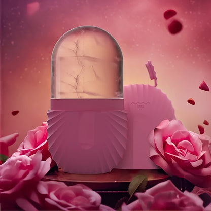 Ice Face Roller, Ice Roller for Face & Eye Puffiness Relief, Facial Massager Contour And Enhance Skin Care & Glow, Ice Facial Roller Mold Cube, Reusable & Leakproof, Facial Massage, Skin Care