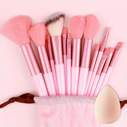 13PCS Soft Fluffy Makeup Brushes Set With Makeup Sponge For Cosmetics Foundation Blush Powder Eyeshadow Kabuki Blending Makeup Brush Beauty Tool