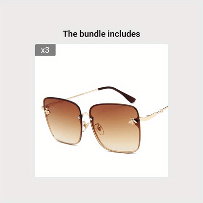 Rimless Square Oversized For Women Trendy Gradient Lens Big  Shades fashion glasses