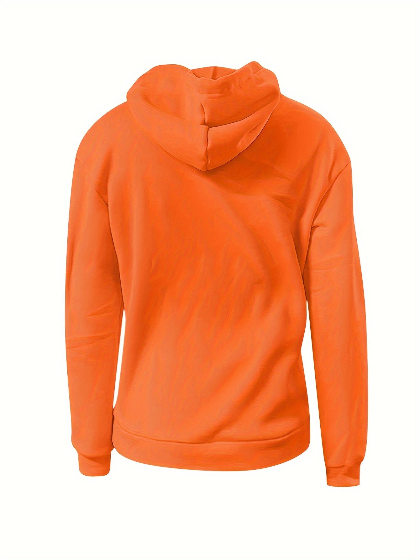 Solid Kangaroo Pocket Hoodie Without Pants, Casual Long Sleeve Drawstring Hoodies Sweatshirt, Women's Clothing