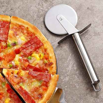 Effortlessly Roll Out Perfect Pizza with this Stainless Steel Pizza Wheel Knife