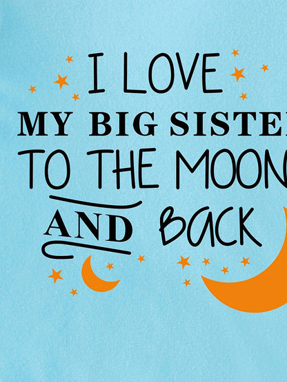 Adorable I LOVE My Big Sister Letter Print Summer Short Sleeve Quadrangle Jumpsuit Bodysuit - Soft, Comfortable & Breathable Baby Clothes - Perfect Pregnancy Gifts for Proud Big Sisters