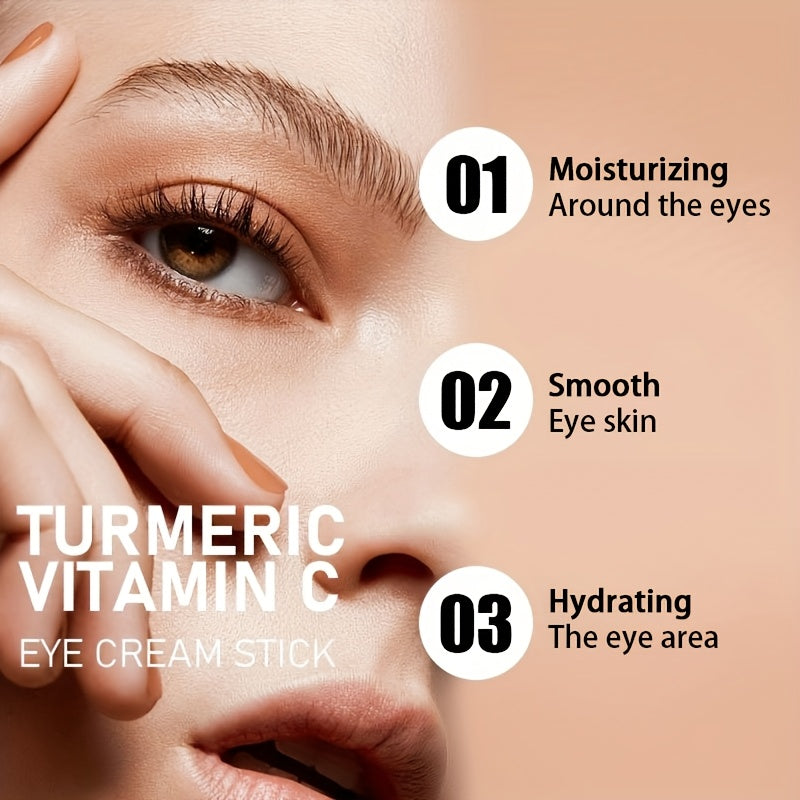 Turmeric Vitamin C Eye Cream Stick, Infused with The Essence of Turmeric And Vitamin C, Revitalizes The Skin Around The Eyes, Making Them Appear Brighter And More Vibrant, Radiating Youthful Energy.