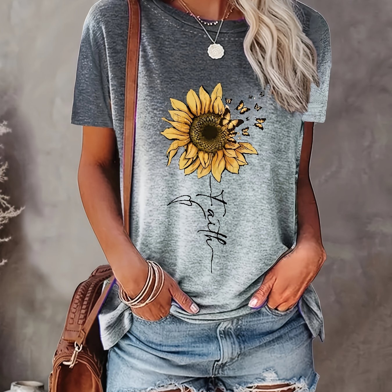 graphic print t-shirt, short sleeve crew neck casual top for summer & spring, Women's clothing, Half Sleeve T Shirts for Women, Summer for Women T Shirt, Womens Tshirts, T Shirt, Spring Fashion, Relaxed Fit, Trendy Tshirt, Br