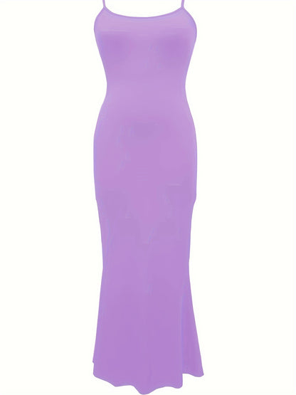 Women's Casual Lounge Slip Long Dress, Sexy Sleeveless Backless Bodycon Maxi Dress, Women's Clothing