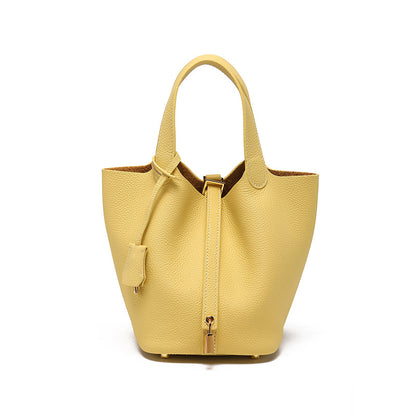 Head layer cowhide bucket bag women's leather high-end handbag