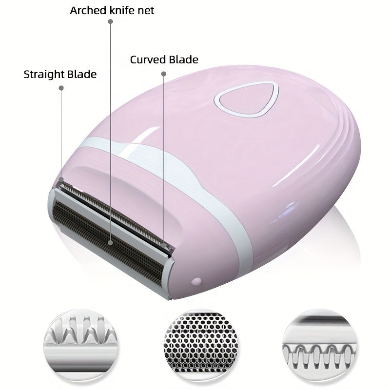 Electric Shaver For Women Electric Razor For Womens Bikini Legs Underarm Hairs Portable Trimmer With Detachable Head Wet Dry Use (No Batteries)