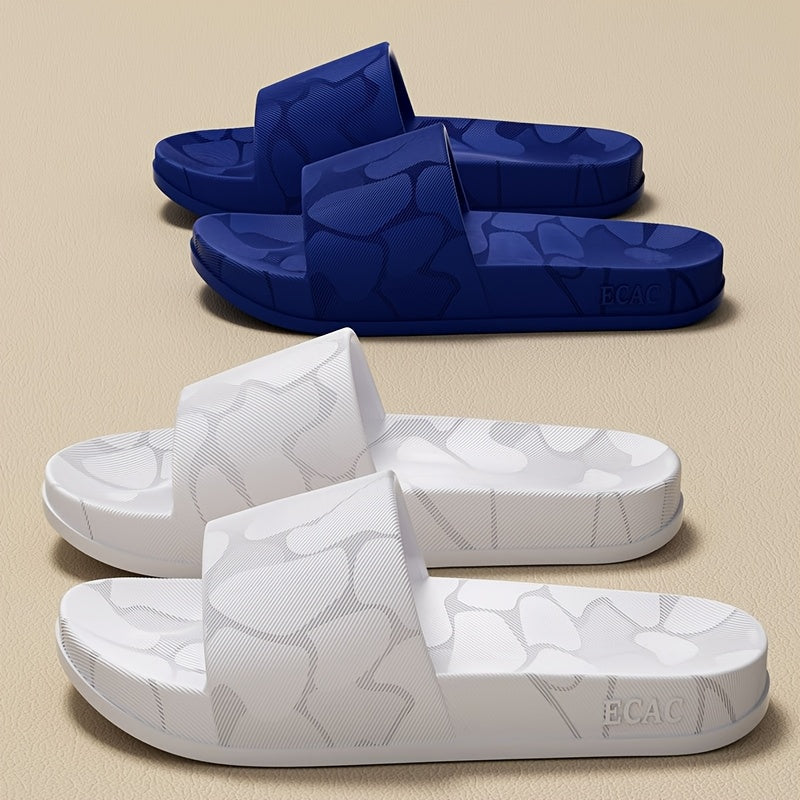 ECAC Women'S EVA Slide Sandals - Thick Cushioned Indoor/Outdoor Slippers with Geometric Pattern, Lightweight & Comfortable for Bathroom, Hiking, and Casual Wear, Hiking Footwear | Stylish Slipons | EVA Upper Material, Slipper