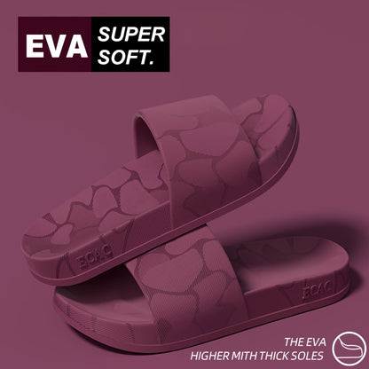 ECAC Women'S EVA Slide Sandals - Thick Cushioned Indoor/Outdoor Slippers with Geometric Pattern, Lightweight & Comfortable for Bathroom, Hiking, and Casual Wear, Hiking Footwear | Stylish Slipons | EVA Upper Material, Slipper