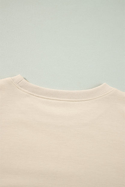 Jet Stream Solid Color Ruffled Shoulder Long Sleeve Blouse