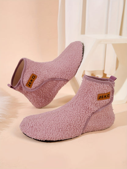 Women's Winter Warm Slip-On Slippers with Closure - Soft Fabric Indoor/Outdoor House Shoes, Non-Slip Rubber Sole & Plush Lining for Cozy Comfort, Light Blue, Indoor Slippers, Home Comfort, Simple Style, Comfortable Fit, Home