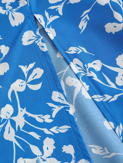 Y2K Women's Floral Print Off-Shoulder A-Line Dress - Lightweight Summer Machine Washable Elegant Party & Casual Outfit, Fitted Silhouette