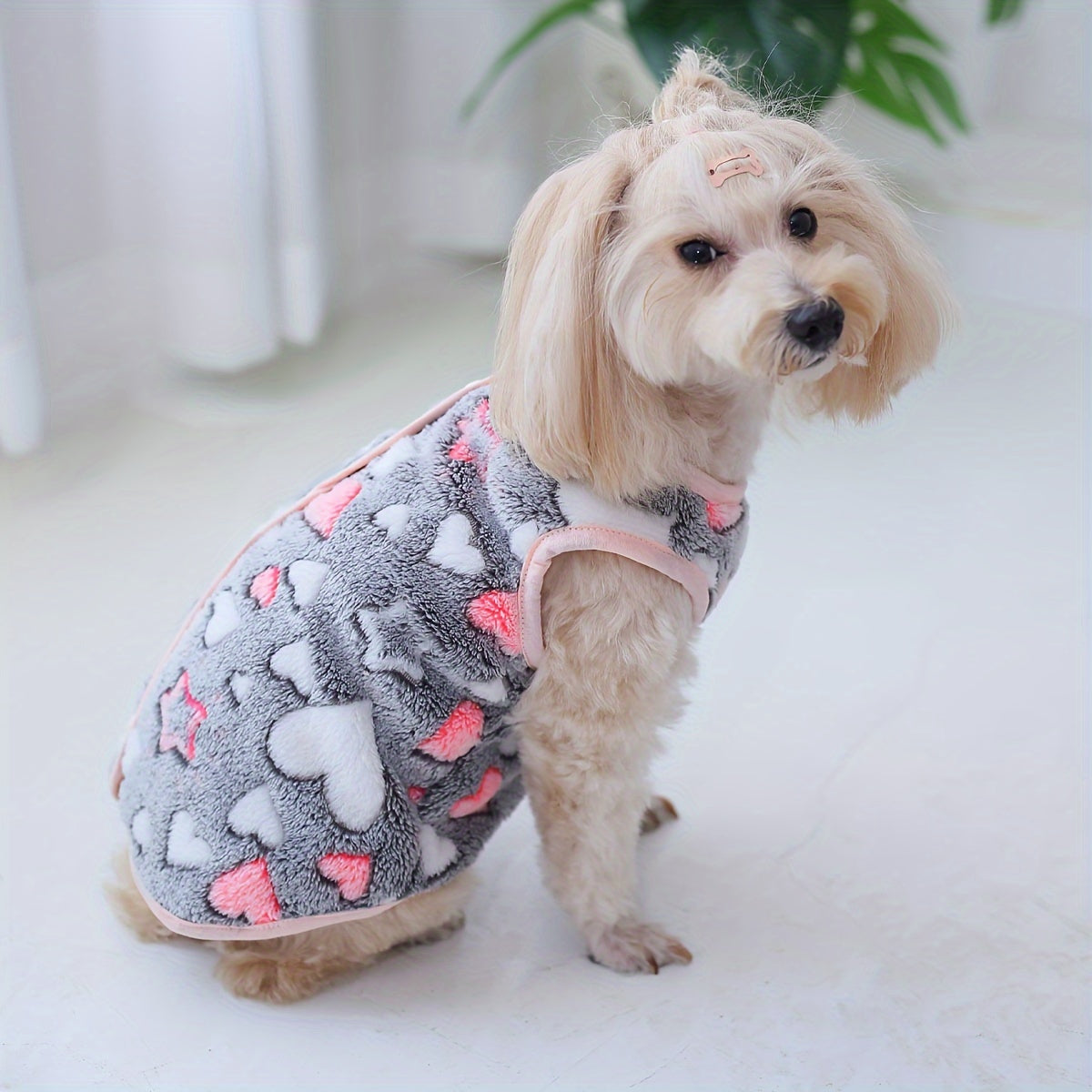 1pc Soft Warm Dog Vest, Plush Comfortable Pet Coat For Small And Medium Dogs Autumn And Winter Clothes For Indoor And Outdoor Wear
