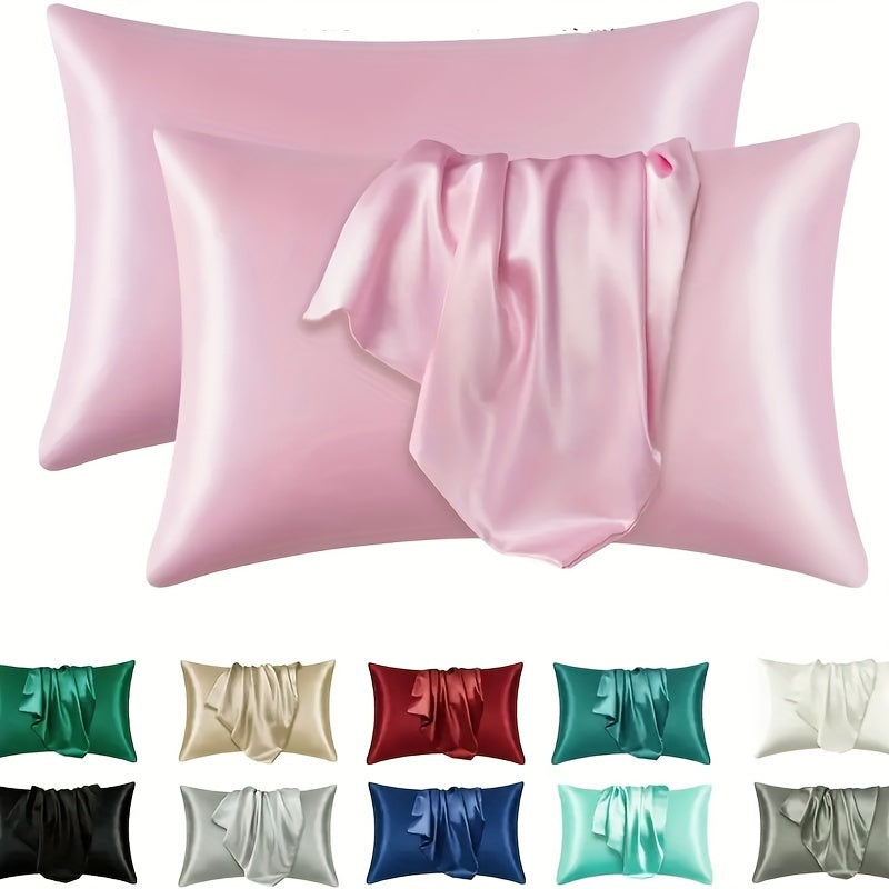 Luxurious Silky Soft Pillowcase - Breathable, Skin-Friendly Cooling Feel, Solid Color With Envelope Closure - Machine Washable