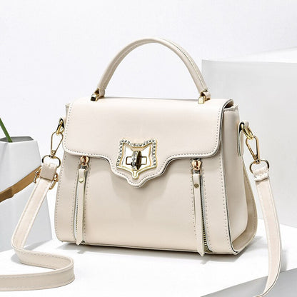 Luxury Leather Ladies Bags Fashion Rhinestones Commuter Handbag Ladies One-shoulder Messenger Bag Famous Tote Bag Sac A Main