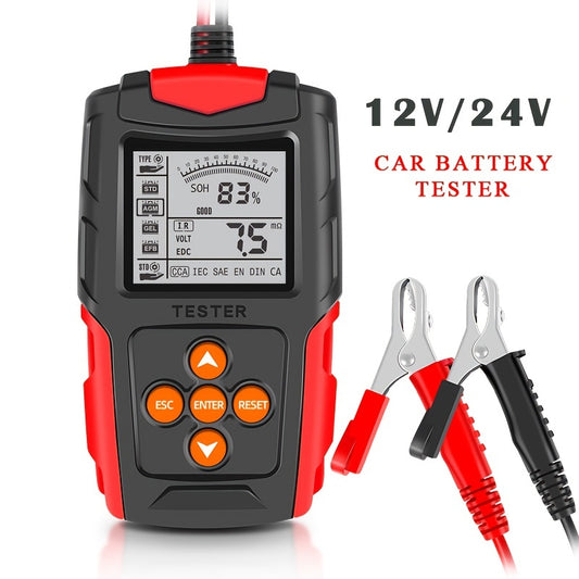12v & 24v Battery Tester, Battery Analyzer Test Tool Digital Tester For Wet/GEL/SLA/Flooded/EFB/Lead-Acid/AGM