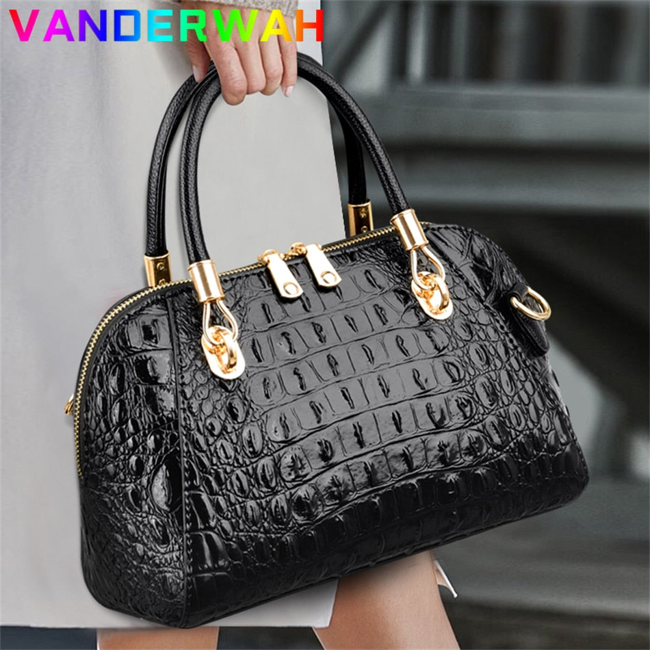 Luxury Designer Ladies Handbag Crocodile Pattern Women Tote Oblique Bag European and American Style Messenger Shoulder Large
