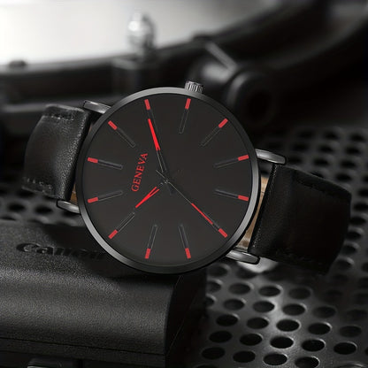 Elegant Men's Quartz Watch with Matching Bracelet and Necklace