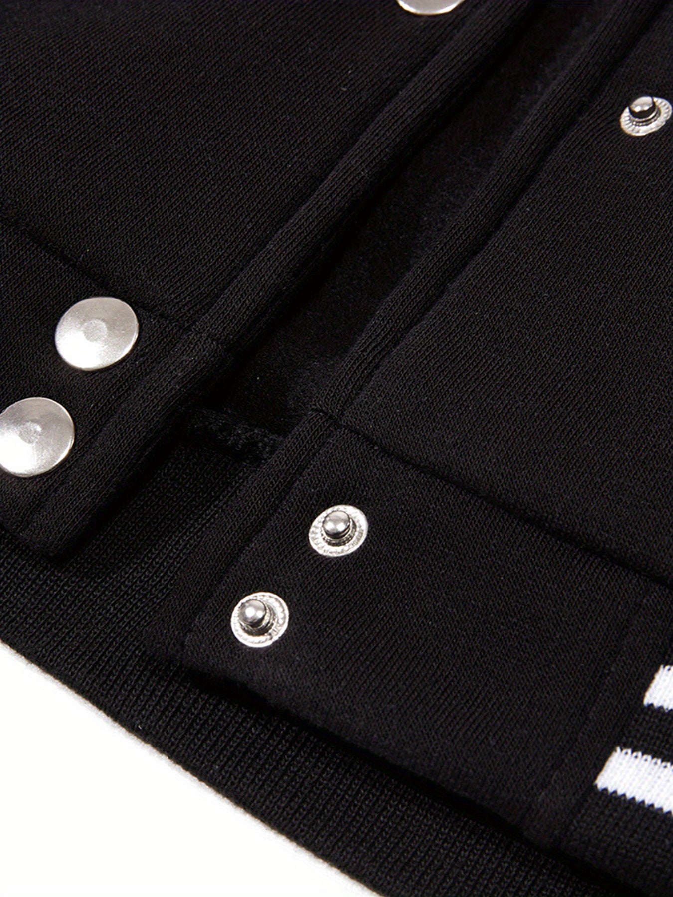 Chic NY-Inspired Women's Varsity Jacket - Elegant Black and White Baseball Uniform Style with Large "58.42cm & NYC Lettering, Striped Accents, Button Closure, Long Sleeves - Perfect for Spring & Autumn Casual Wear