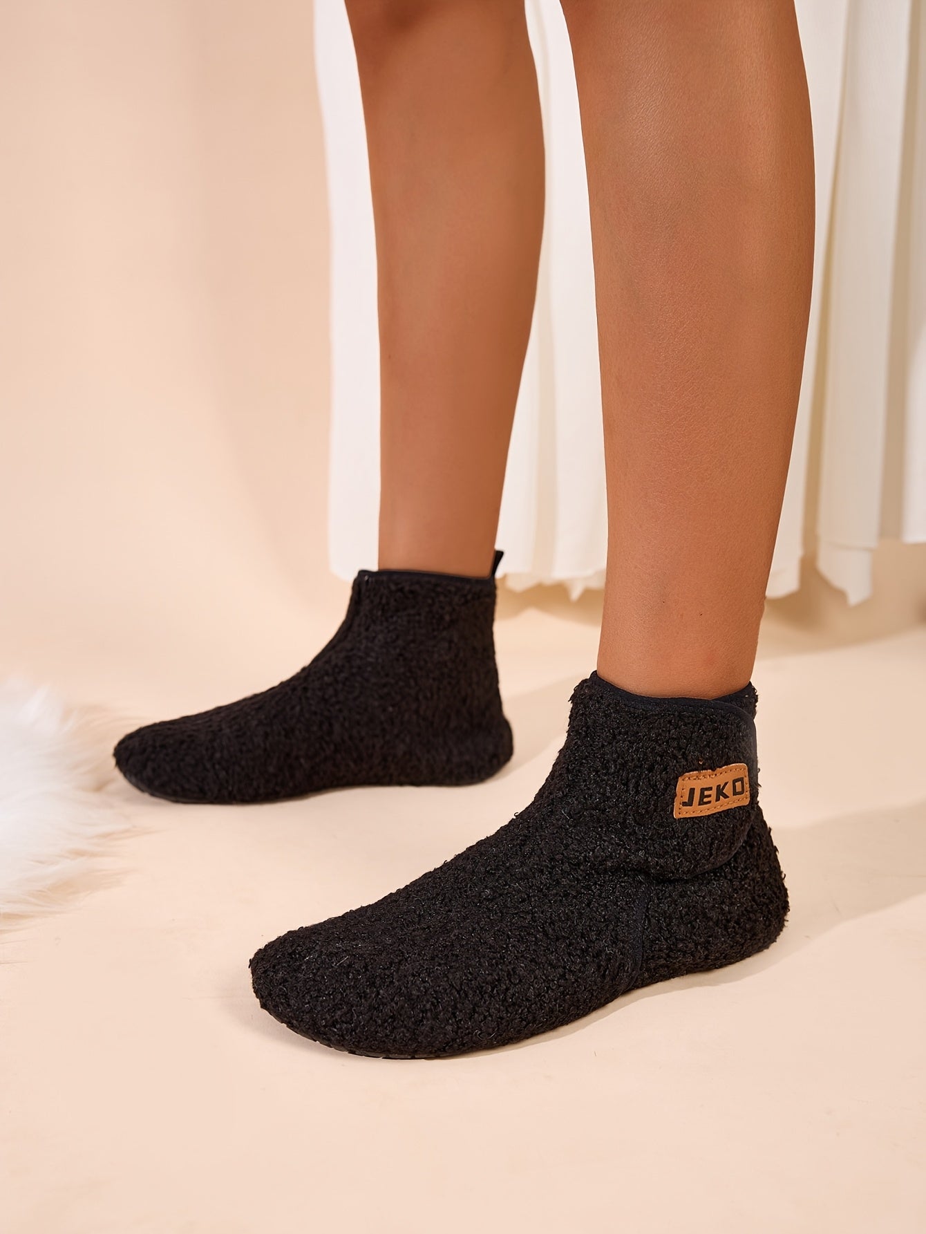 Women's Winter Warm Slip-On Slippers with Closure - Soft Fabric Indoor/Outdoor House Shoes, Non-Slip Rubber Sole & Plush Lining for Cozy Comfort, Light Blue, Indoor Slippers, Home Comfort, Simple Style, Comfortable Fit, Home