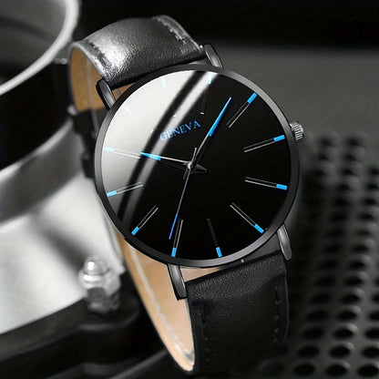 Elegant Men's Quartz Watch with Matching Bracelet and Necklace