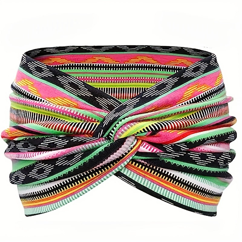 1pc Elegant Leopard Print Knitting Sports Headband - Stretchy, Sweat-Absorbing, Minimalist Design for Women - Perfect for Yoga, Fitness, and Valentines Day Festival