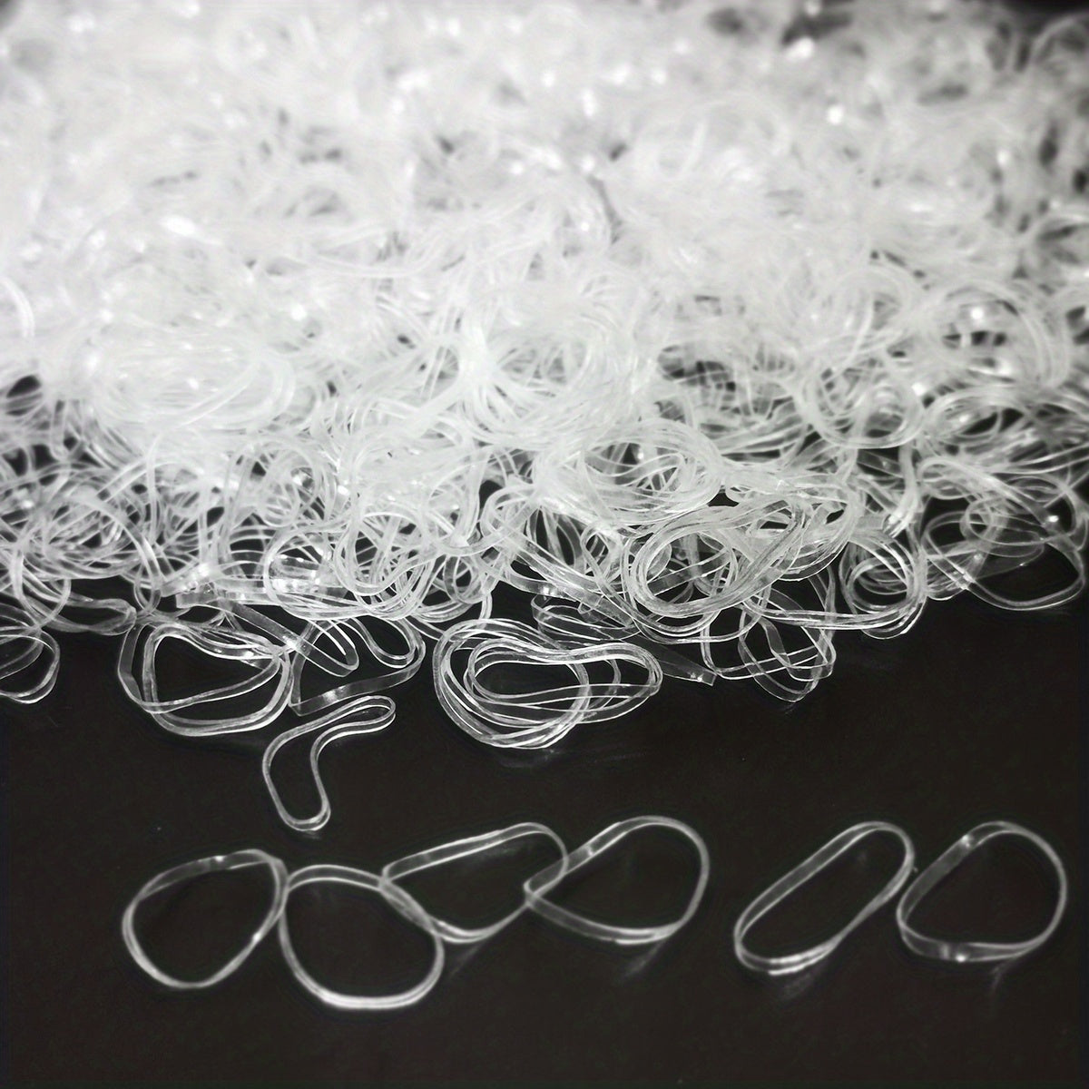 1000pcs Mini Clear Elastic Hair Rubber Bands - Soft, Gentle, and Durable Hair Ties for Women - Cute, Solid Color, Daily Headband Accessories