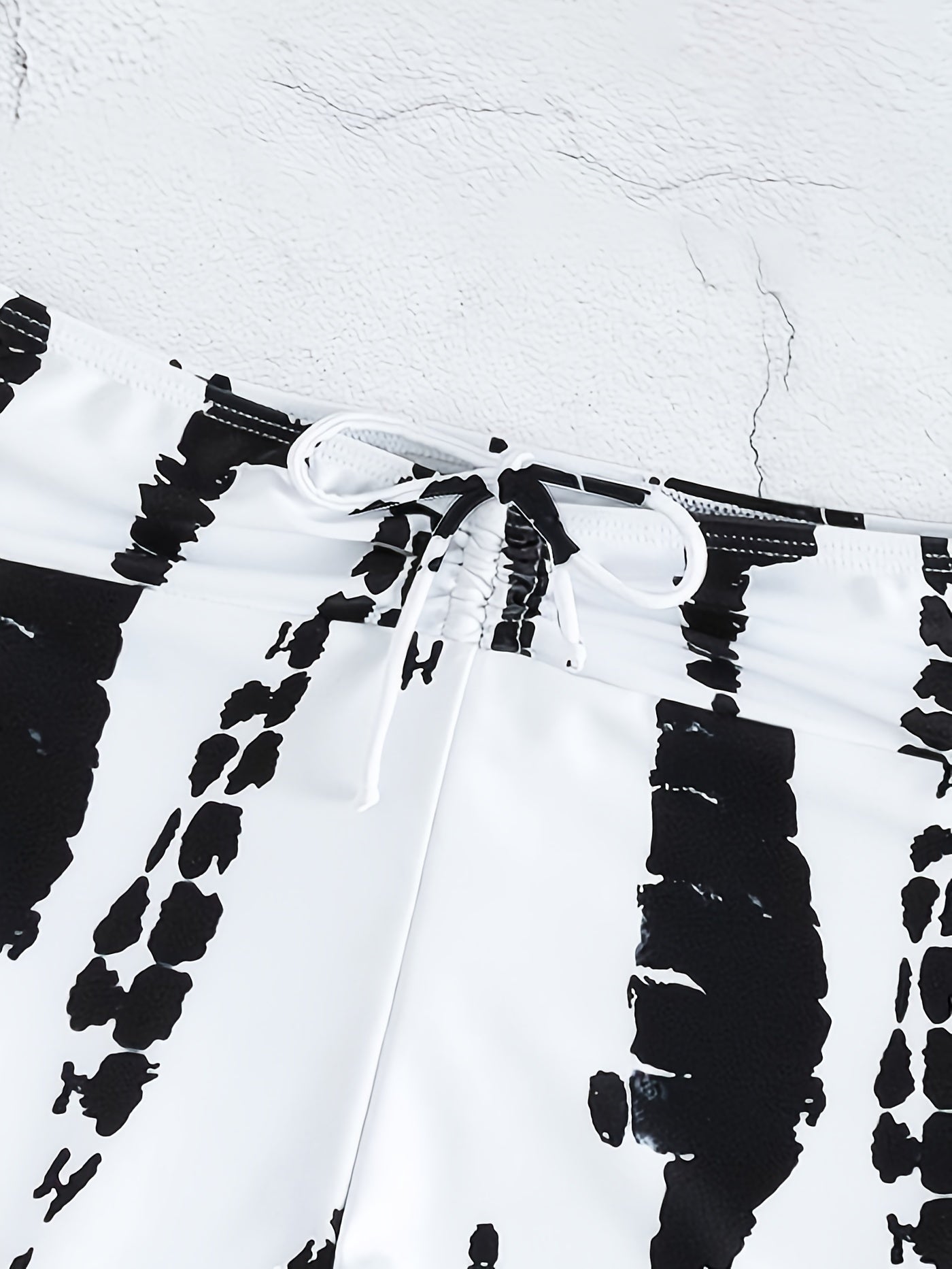 Tie Dye Pattern Drawstring Stretchy Swim Boxer Shorts, High Waisted Comfy Trendy Swimming Bottoms, Women's Swimwear & Clothing