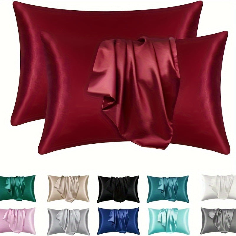 Luxurious Silky Soft Pillowcase - Breathable, Skin-Friendly Cooling Feel, Solid Color With Envelope Closure - Machine Washable