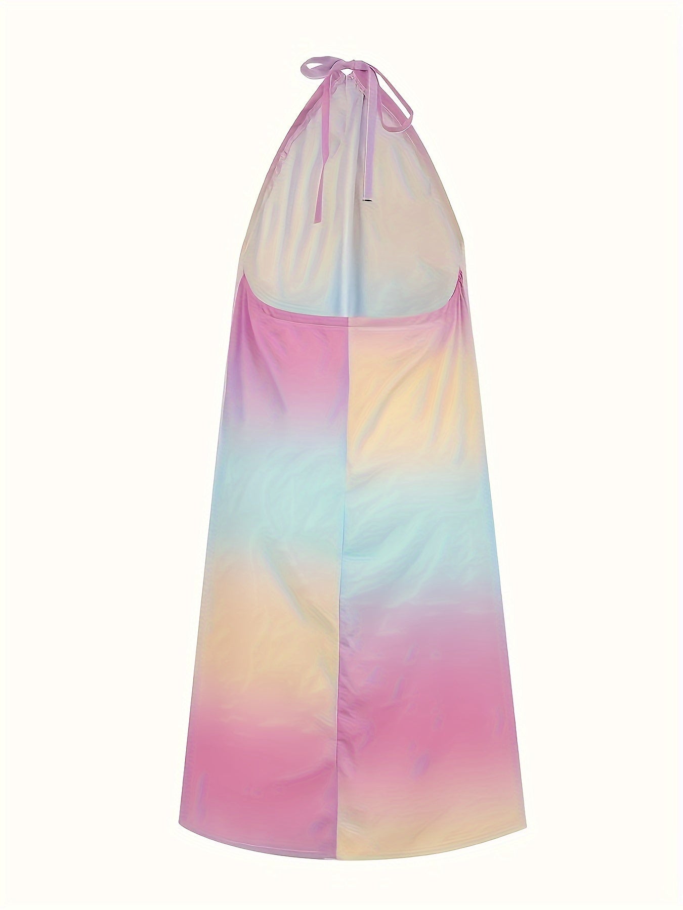 Sexy Floral Print Halter Neck Dress, Boho Backless Halter Dress For Spring & Summer, Women's Clothing