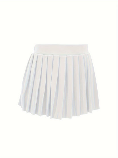 [Bright Pink Skirt] Sexy Summer Bright Pink High-Waisted Pleated Mini Skirt | Stretchy & Machine Washable | Perfect for Casual or Party Outfits for Women