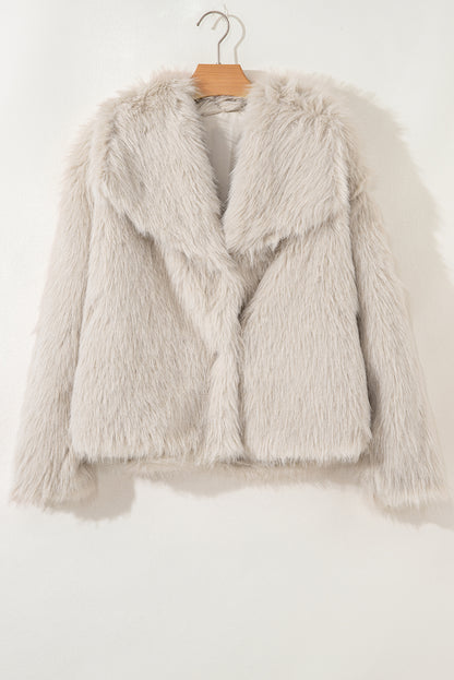 Jet Stream Luxurious Faux Fur Large Collar Winter Coat