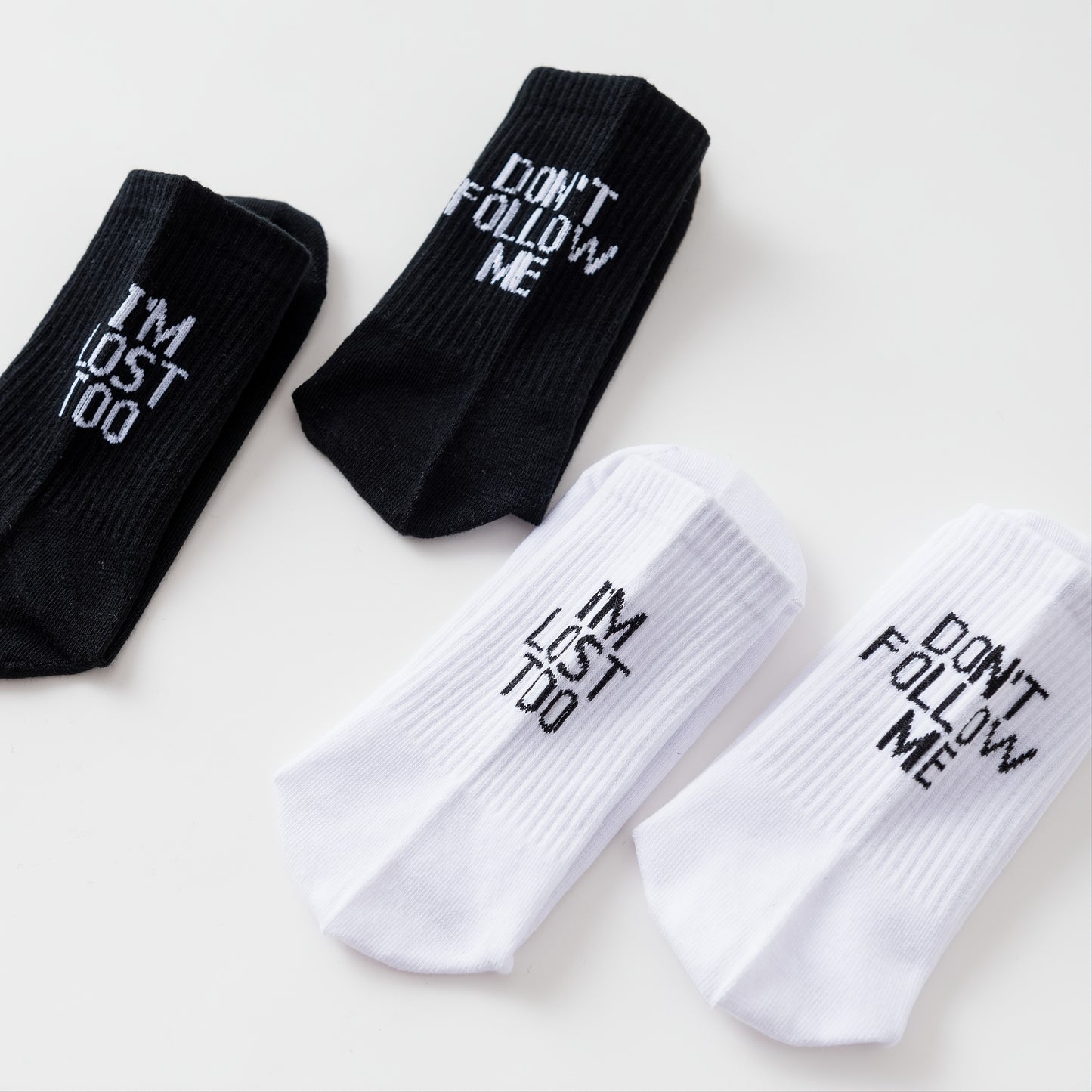 1/3/5 Pairs Autumn Winter Men Funny Humor Word Printed Socks Creative Hip Hop Street Skateboard Unisex Crew Happy Sock