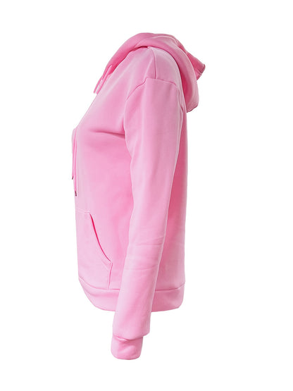 Solid Kangaroo Pocket Hoodie Without Pants, Casual Long Sleeve Drawstring Hoodies Sweatshirt, Women's Clothing