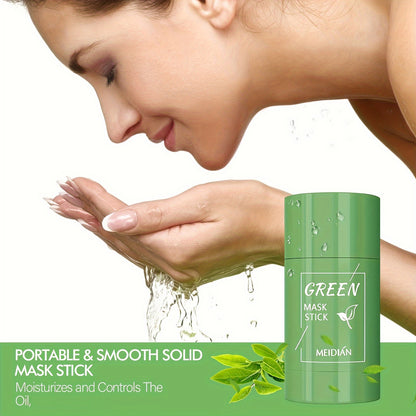 Green Tea Mask Stick - Deep Cleansing and Oil Control for All Skin Types - Moisturizes, Tightens, Perfect for Men and Women